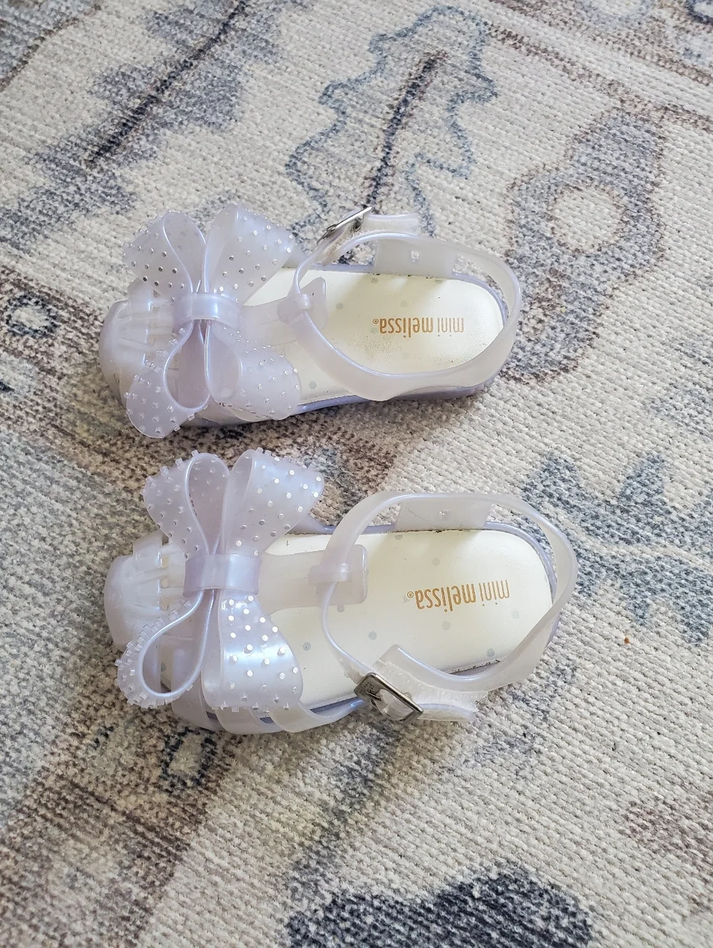 Mini Melissa Toddler Girls Irridescent Bow Sandals Shoes Sz7
